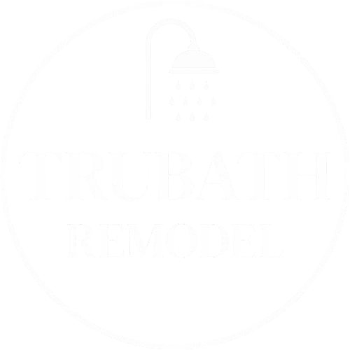 A logo with a showerhead icon above the words "TRUBATH REMODEL" in bold capital letters, highlighting wet space and bath remodel expertise.